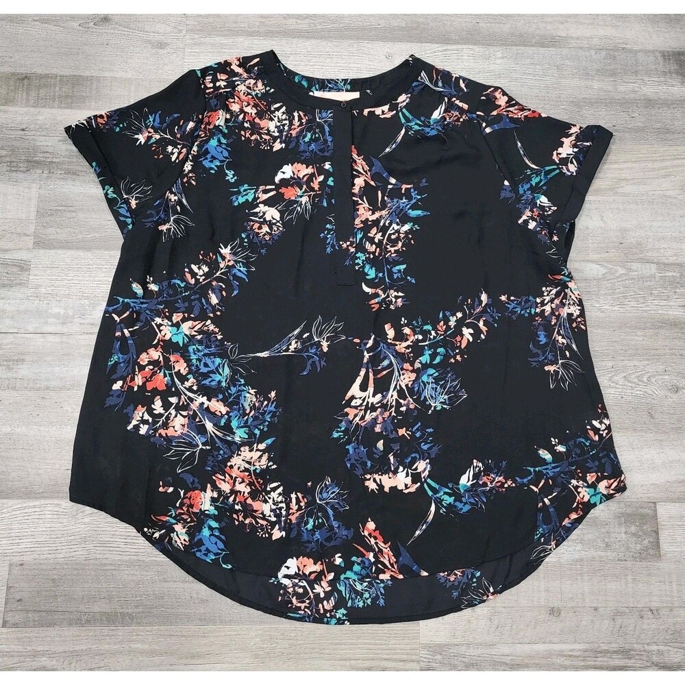Evri Women's Floral Short Sleeve Blouse Top Sizes 3x